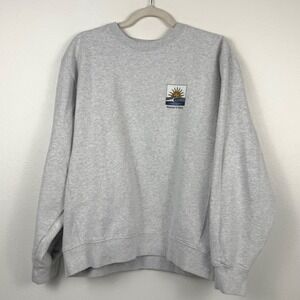 Katin Sweatshirt Mens Medium Gray Sun Wave Graphic Crewneck Pullover